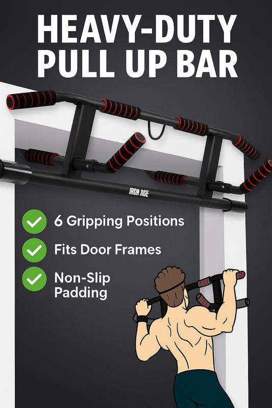 Xytra Enhanced Doorway Pull Up Bar - Smart Hook Ergonomic Grip